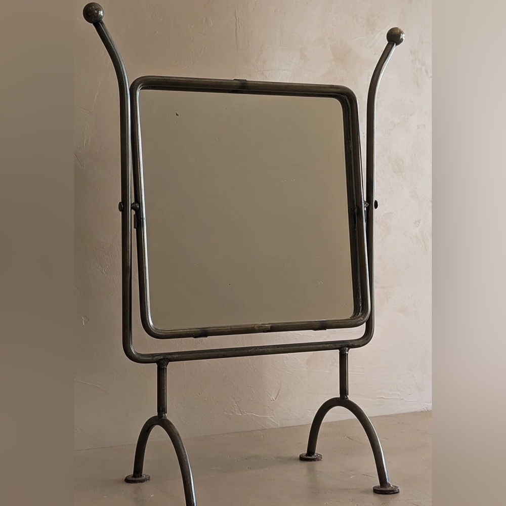 Vintage Post Modern Industrial Swing Ball Rotating Vanity Shave Mirror 1980-2000